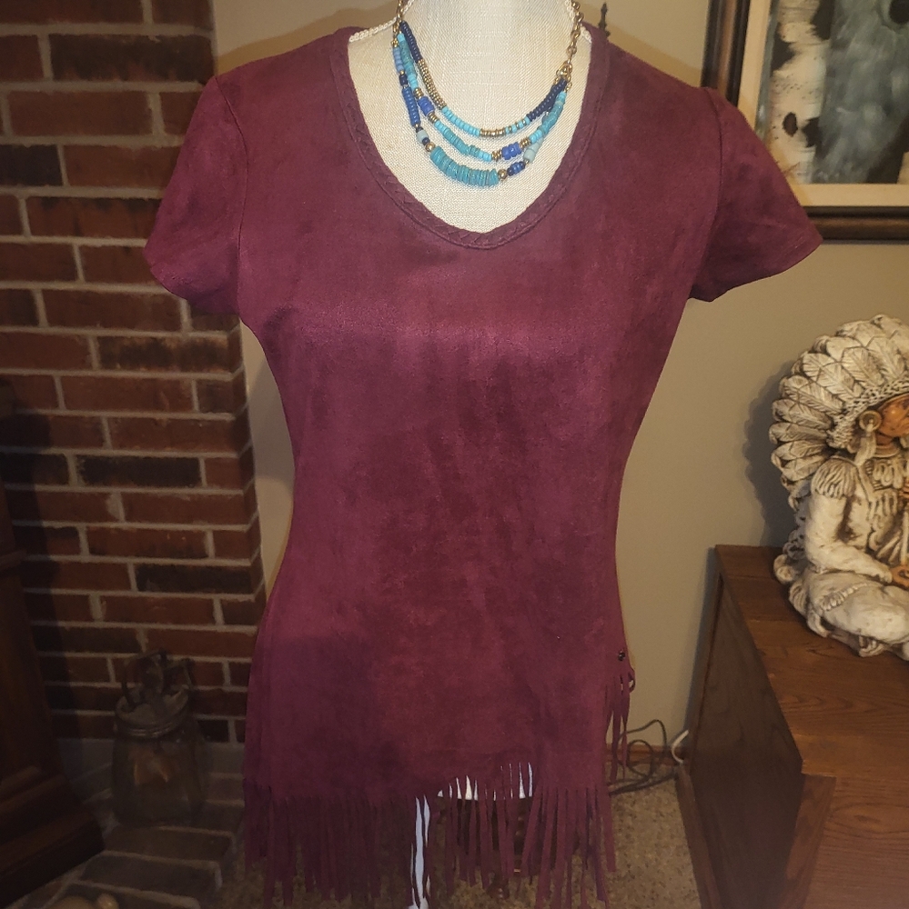 Wrangler faux suede top